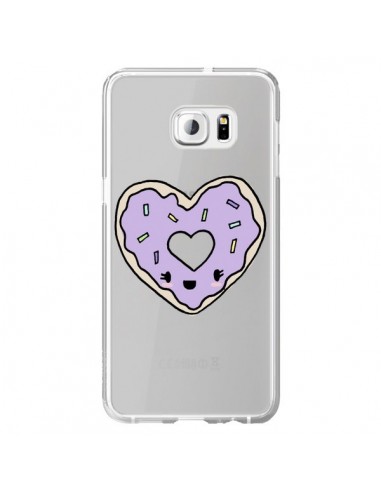 Coque Donuts Heart Coeur Violet Transparente pour Samsung Galaxy S6 Edge Plus - Claudia Ramos