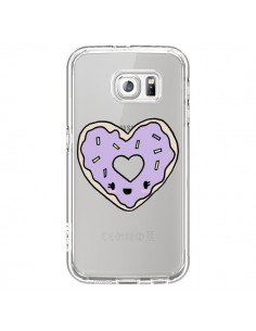 Coque Donuts Heart Coeur Violet Transparente pour Samsung...