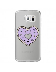 Coque Donuts Heart Coeur Violet Transparente pour Samsung...