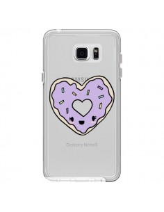 Coque Donuts Heart Coeur Violet Transparente pour Samsung...