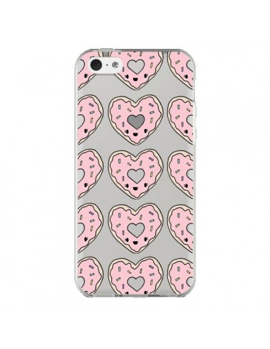 Coque iPhone 5C Donuts Heart Coeur Rose Pink Transparente - Claudia Ramos