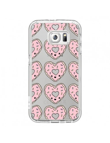 Coque Donuts Heart Coeur Rose Pink Transparente pour Samsung Galaxy S6 - Claudia Ramos