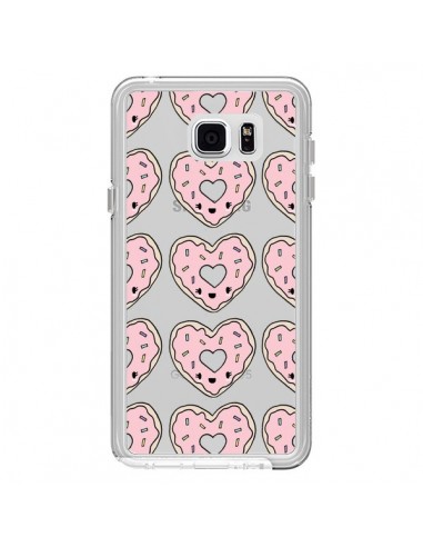 Coque Donuts Heart Coeur Rose Pink Transparente pour Samsung Galaxy Note 5 - Claudia Ramos