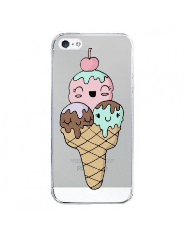 Coque iPhone 5/5S et SE Ice Cream Glace Summer Ete Cerise Transparente - Claudia Ramos