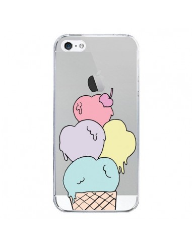 Coque iPhone 5/5S et SE Ice Cream Glace Summer Ete Coeur Transparente - Claudia Ramos