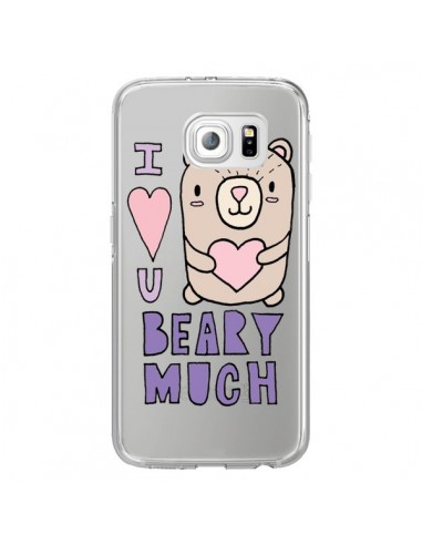 Coque I Love You Beary Much Nounours Transparente pour Samsung Galaxy S6 Edge - Claudia Ramos