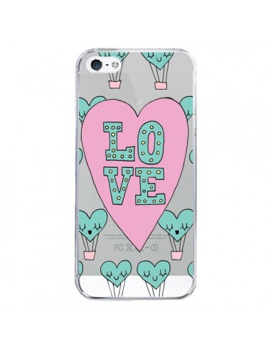 Coque iPhone 5/5S et SE Love Nuage Montgolfier Transparente - Claudia Ramos