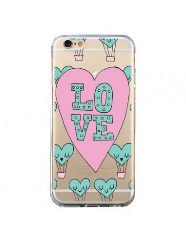 Coque iPhone 6 et 6S Love Nuage Montgolfier Transparente - Claudia Ramos