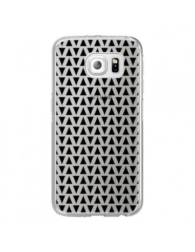 Coque Triangles Romi Azteque Noir Transparente pour Samsung Galaxy S6 Edge - Laetitia