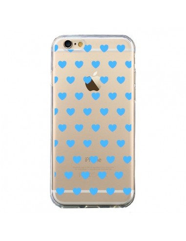 Coque iPhone 6 et 6S Coeur Heart Love Amour Bleu Transparente - Laetitia