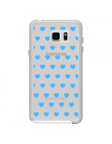 Coque Coeur Heart Love Amour Bleu Transparente pour Samsung Galaxy Note 5 - Laetitia