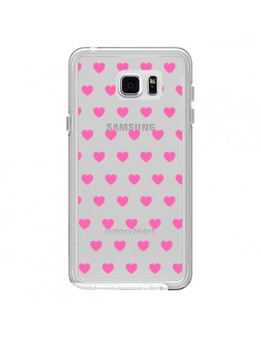 Coque Coeur Heart Love Amour Rose Transparente pour Samsung Galaxy Note 5 - Laetitia