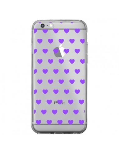 Coque iPhone 6 Plus et 6S Plus Coeur Heart Love Amour Violet Transparente - Laetitia