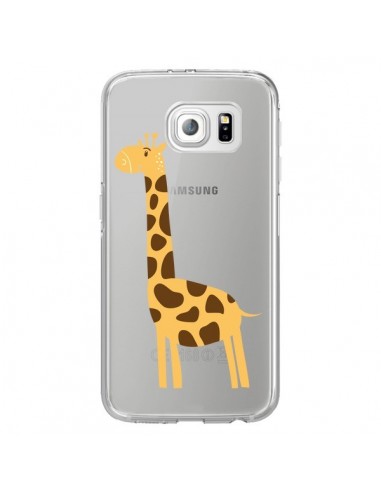 Coque Girafe Giraffe Animal Savane Transparente pour Samsung Galaxy S6 Edge - Petit Griffin