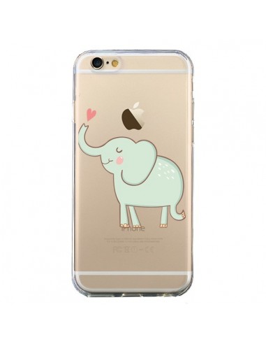 Coque iPhone 6 et 6S Elephant Elefant Animal Coeur Love  Transparente - Petit Griffin