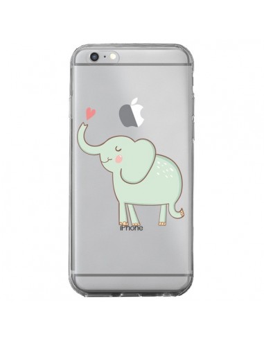 Coque iPhone 6 Plus et 6S Plus Elephant Elefant Animal Coeur Love  Transparente - Petit Griffin