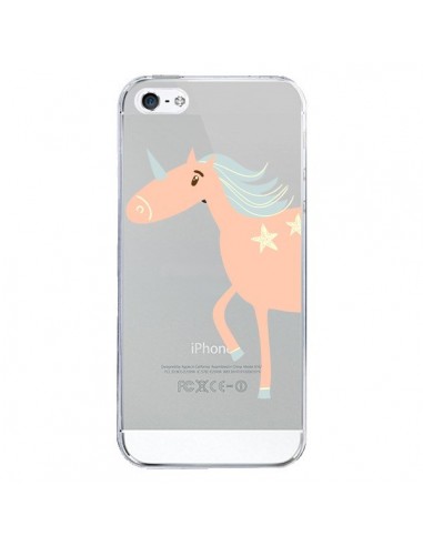 Coque iPhone 5/5S et SE Licorne Unicorn Rose Transparente - Petit Griffin