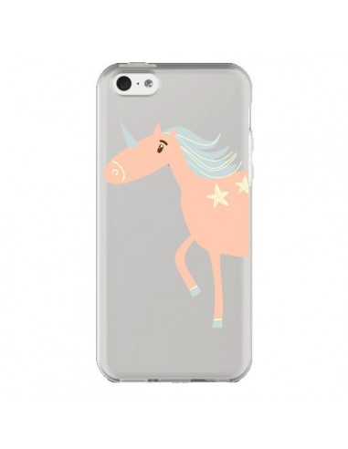 Coque iPhone 5C Licorne Unicorn Rose Transparente - Petit Griffin