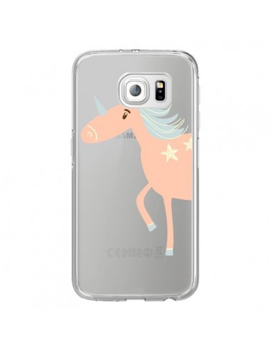 Coque Licorne Unicorn Rose Transparente pour Samsung Galaxy S6 Edge - Petit Griffin