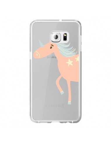 Coque Licorne Unicorn Rose Transparente pour Samsung Galaxy S6 Edge Plus - Petit Griffin