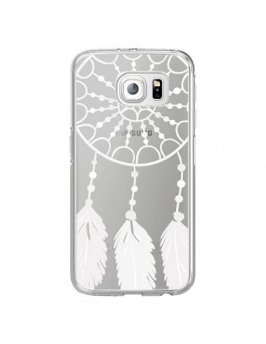 Coque Attrape Rêves Blanc Dreamcatcher Transparente pour Samsung Galaxy S6 Edge - Petit Griffin