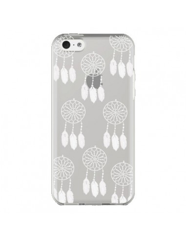 Coque iPhone 5C Attrape Rêves Blanc Dreamcatcher Mini Transparente - Petit Griffin