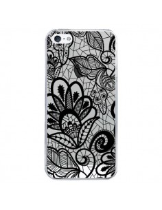 Coque iPhone 5/5S et SE Lace Fleur Flower Noir...