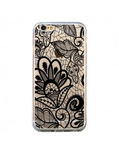 Coque iPhone 6 et 6S Lace Fleur Flower Noir Transparente...