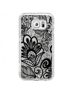 Coque Lace Fleur Flower Noir Transparente pour Samsung...