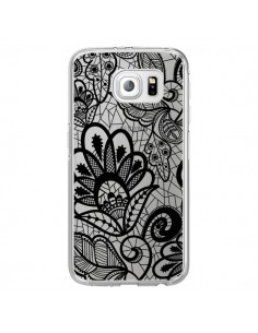 Coque Lace Fleur Flower Noir Transparente pour Samsung...