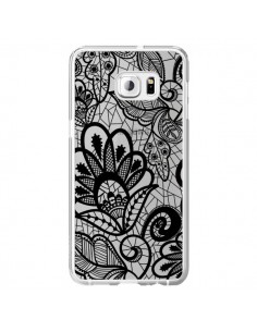 Coque Lace Fleur Flower Noir Transparente pour Samsung...