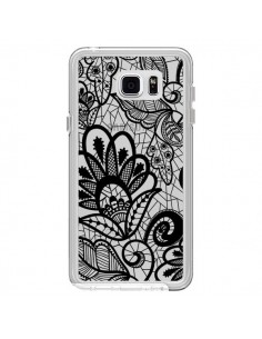 Coque Lace Fleur Flower Noir Transparente pour Samsung...