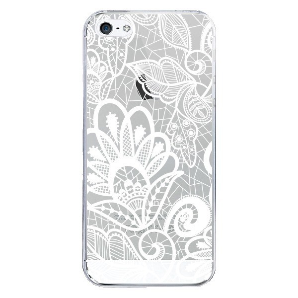 Coque transparente iphone 5 5s contour blanc