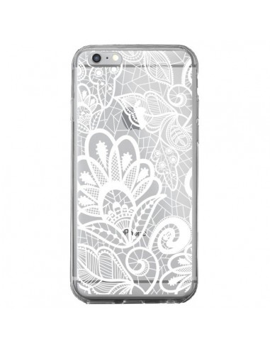 Coque iPhone 6 Plus et 6S Plus Lace Fleur Flower Blanc Transparente - Petit Griffin