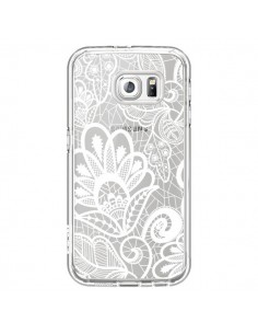 Coque Lace Fleur Flower Blanc Transparente pour Samsung...