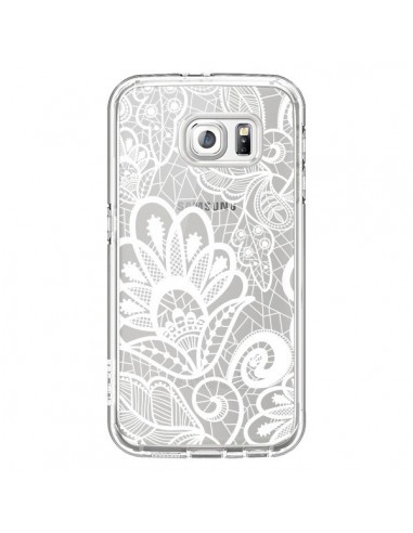 Coque Lace Fleur Flower Blanc Transparente pour Samsung Galaxy S6 - Petit Griffin