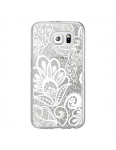 Coque Lace Fleur Flower Blanc Transparente pour Samsung...