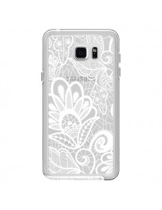 Coque Lace Fleur Flower Blanc Transparente pour Samsung...