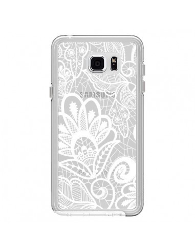 Coque Lace Fleur Flower Blanc Transparente pour Samsung Galaxy Note 5 - Petit Griffin