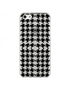Coque iPhone 5C Vichy Carre Noir Transparente - Petit...