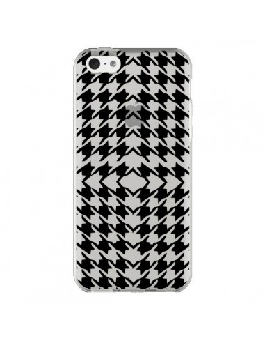 Coque iPhone 5C Vichy Carre Noir Transparente - Petit Griffin