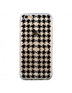 Coque iPhone 6 et 6S Vichy Carre Noir Transparente -...