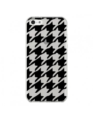 Coque iPhone 5C Vichy Gros Carre noir Transparente - Petit Griffin
