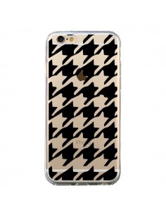 Coque iPhone 6 et 6S Vichy Gros Carre noir Transparente -...
