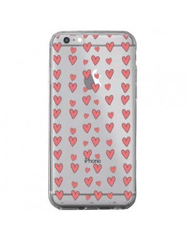 Coque iPhone 6 Plus et 6S Plus Coeurs Heart Love Amour Rouge Transparente - Petit Griffin