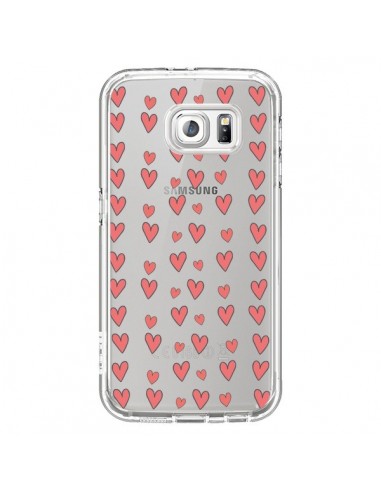 Coque Coeurs Heart Love Amour Rouge Transparente pour Samsung Galaxy S6 - Petit Griffin