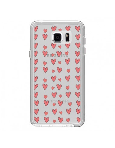 Coque Coeurs Heart Love Amour Rouge Transparente pour Samsung Galaxy Note 5 - Petit Griffin