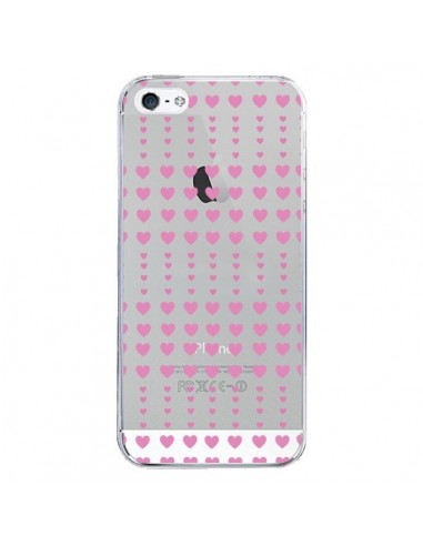 Coque iPhone 5/5S et SE Coeurs Heart Love Amour Rose Transparente - Petit Griffin