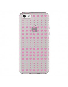 Coque iPhone 5C Coeurs Heart Love Amour Rose Transparente...