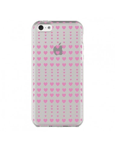 Coque iPhone 5C Coeurs Heart Love Amour Rose Transparente - Petit Griffin